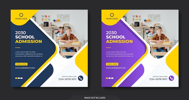 School admission social media post and web banner template