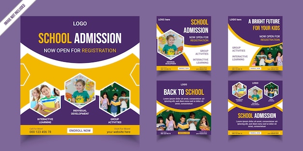 School admission social media post and web banner template