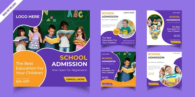 School admission social media post and web banner template