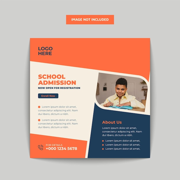 School admission social media post and web banner