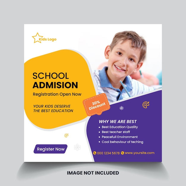 School Admission Social Media Post