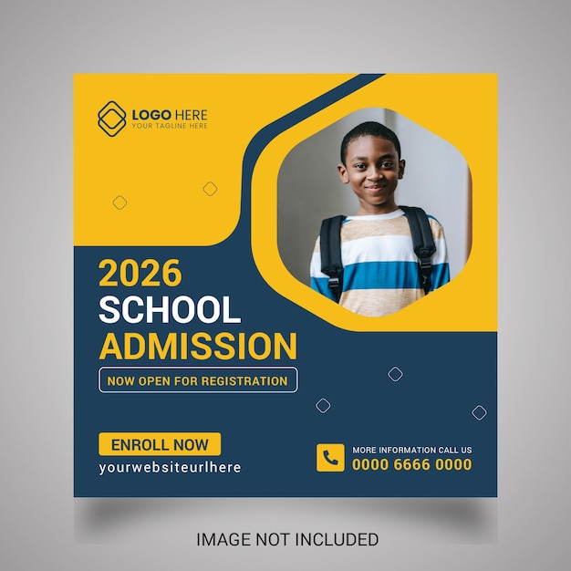 School admission social media template design