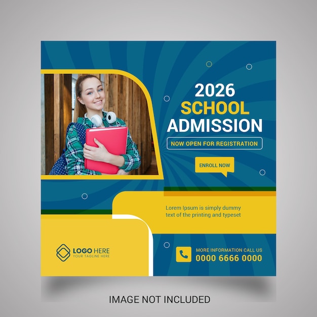 School admission social media template design