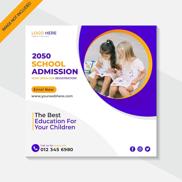 School Admission Social Media template