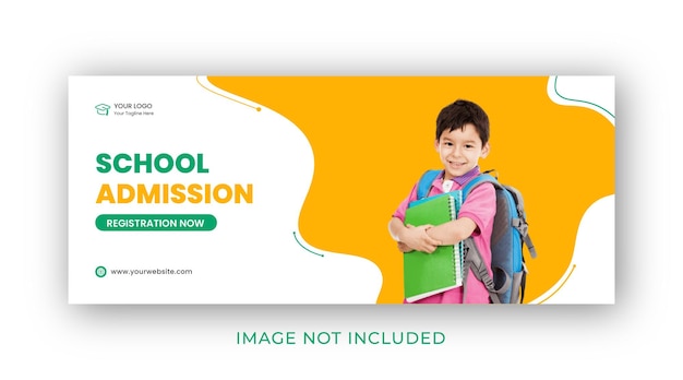 School admission social media web banner and facebook cover design template