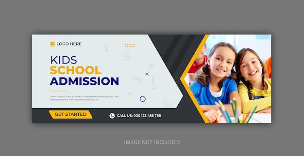 School admission social media web banner flyer and facebook cover photo design template Premium Psd