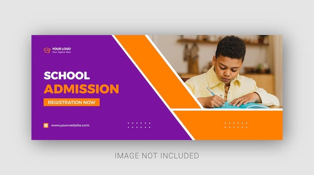 School admission social media web banner flyer template Premium