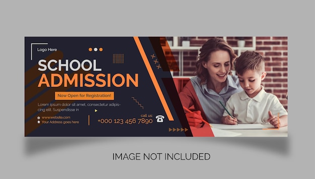 School admission social media and web banner template