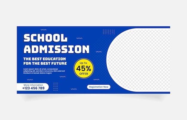 School admission template design banner