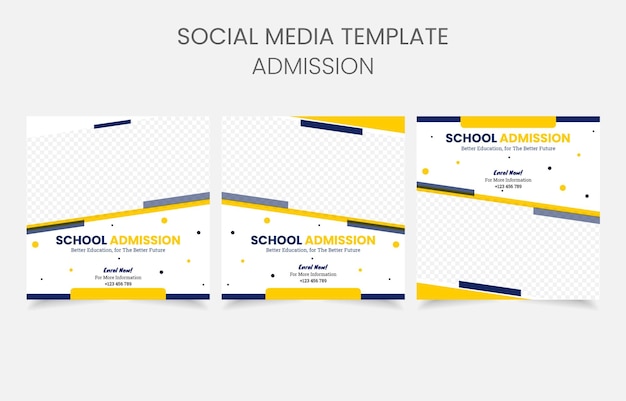 School admission template set banner design