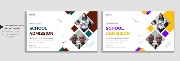 School admission thumbnail and web banner template