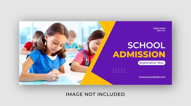 School admission web banner or social banner template