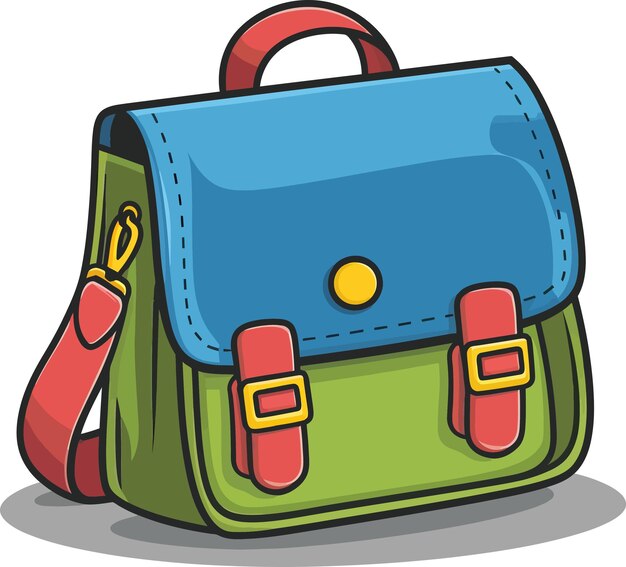 Vector a school bag cartoon style vector on white background