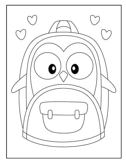 School bag coloring pages for kids