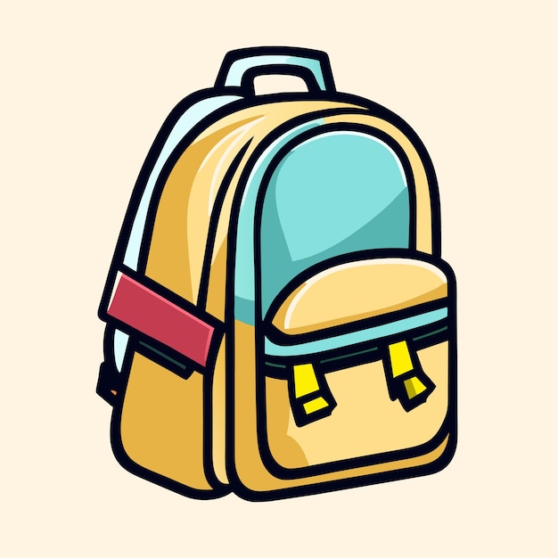 school bag doodle vector illustration