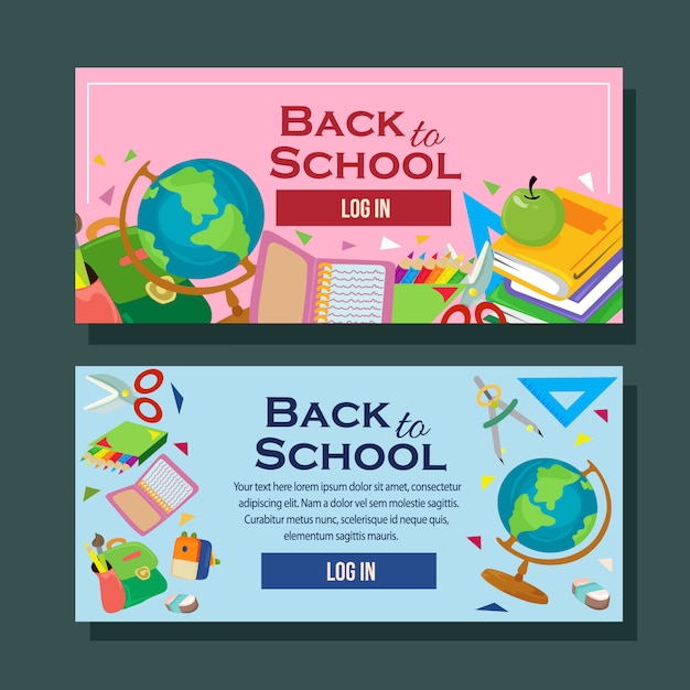 School banner horizontal school object