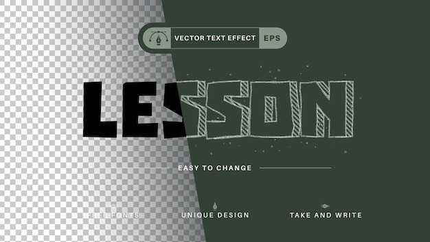 Vector school board editable text effect font style