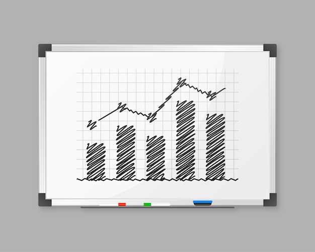 School board with business chart graph Vector illustration