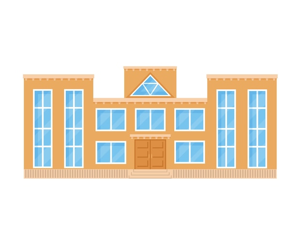 School building in flat style Vector illustration isolated on white background