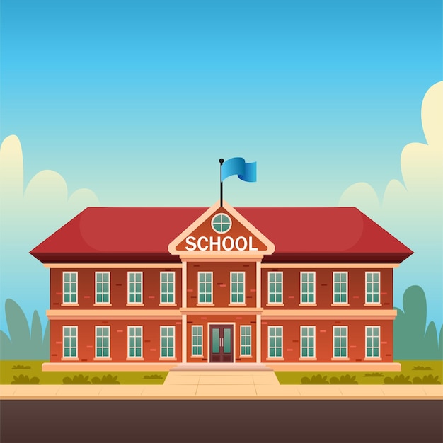 school building illustration