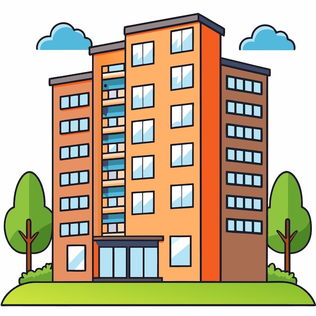 Vector school building vector illustration art