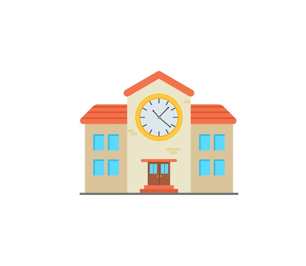 School building vector isolated icon. School emoji illustration. School vector isolated emoticon