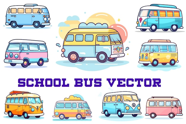 School Bus 10 EPS Vector Files School bus Bus Vector