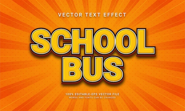 School bus editable text effect themed education