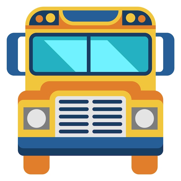 School bus flat icon Transport front view