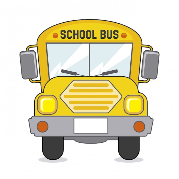 school bus icon over beige background vector illustration 