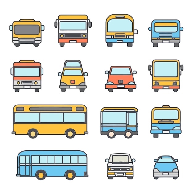 school bus icon and vector