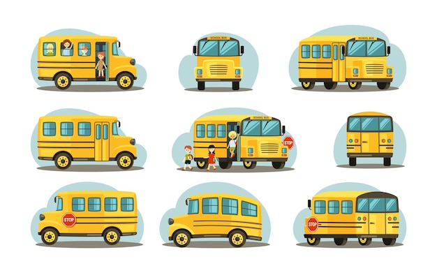 School bus in various forms