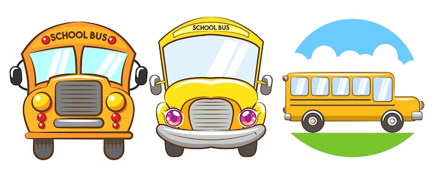 School bus vector set clipart design