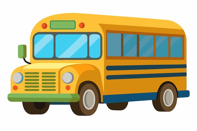 Vector school bus vector on white background