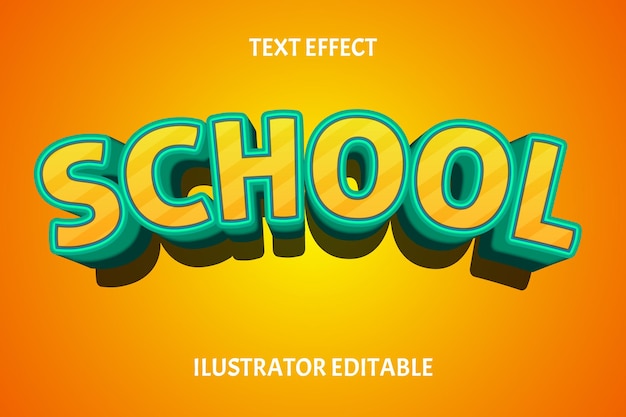 School color yellow tosca editable text effect