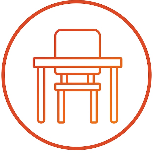 School Desk Icon Style