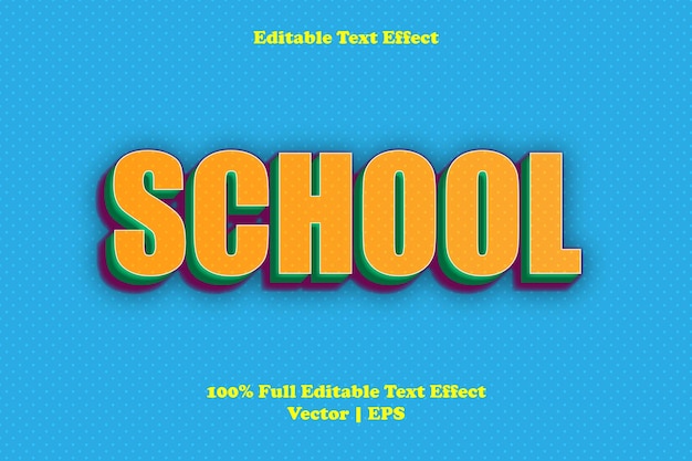 School editable text effect