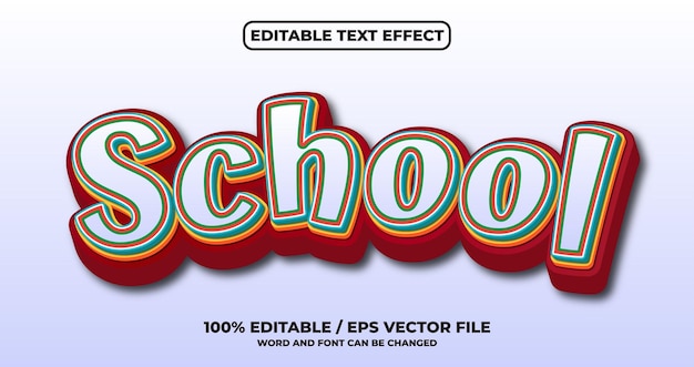 School editable text effect