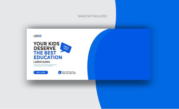 School education admission facebook cover and banner template eps