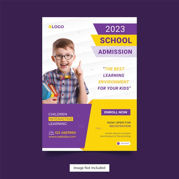 School education admission flyer template