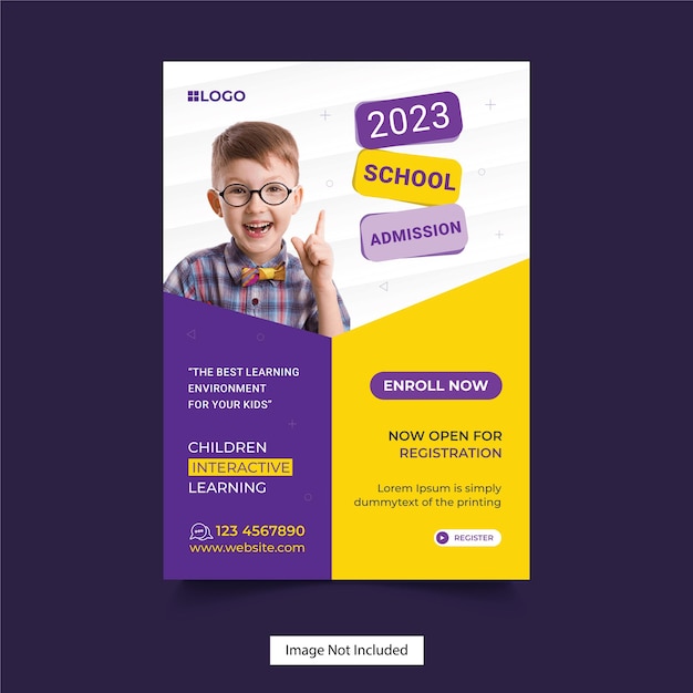 School education admission flyer template