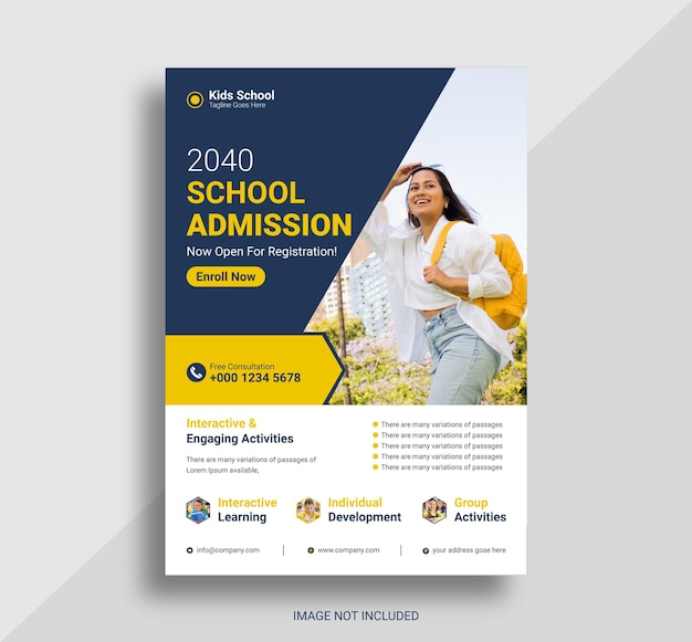 School education admission flyer template