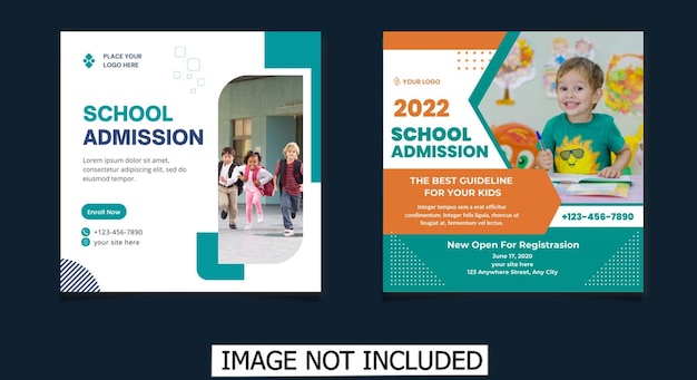 School education admission social media post back to school web banner template