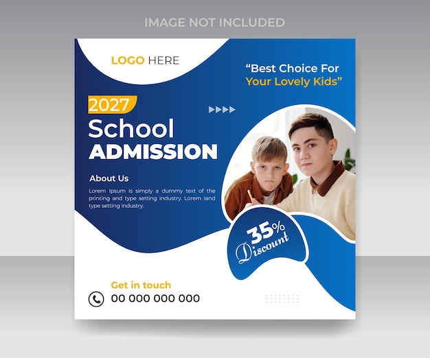 School education admission social media post and  banner template