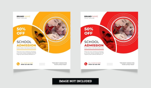 School education admission social media post design template