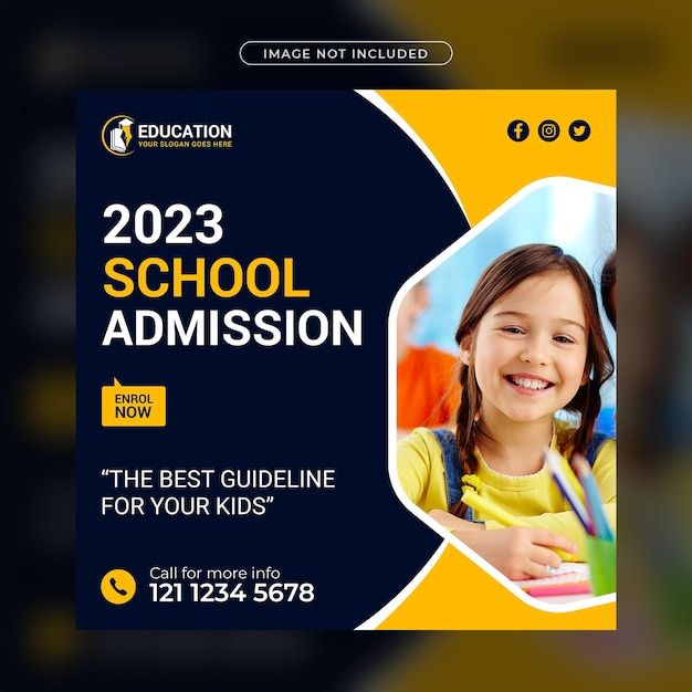 School education and admission social media post design