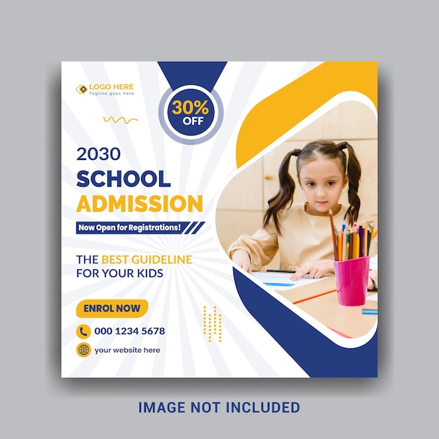 School education admission social media post &amp; web banner template design