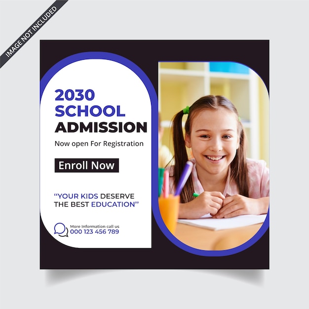 School education admission social media post web banner template