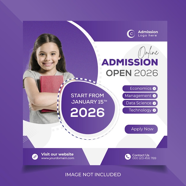 School education admission social media post and web banner