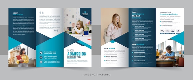 School education admission trifold brochure template design